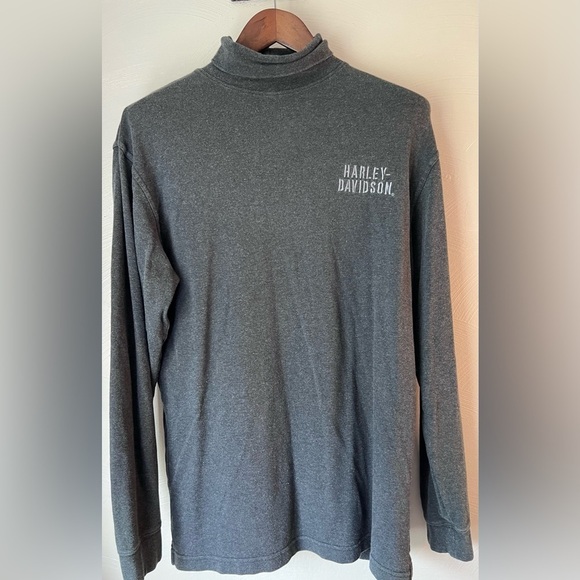Harley Davidson Men’s Size M Embroidered 100% Cotton Turtleneck Grey - Picture 1 of 4